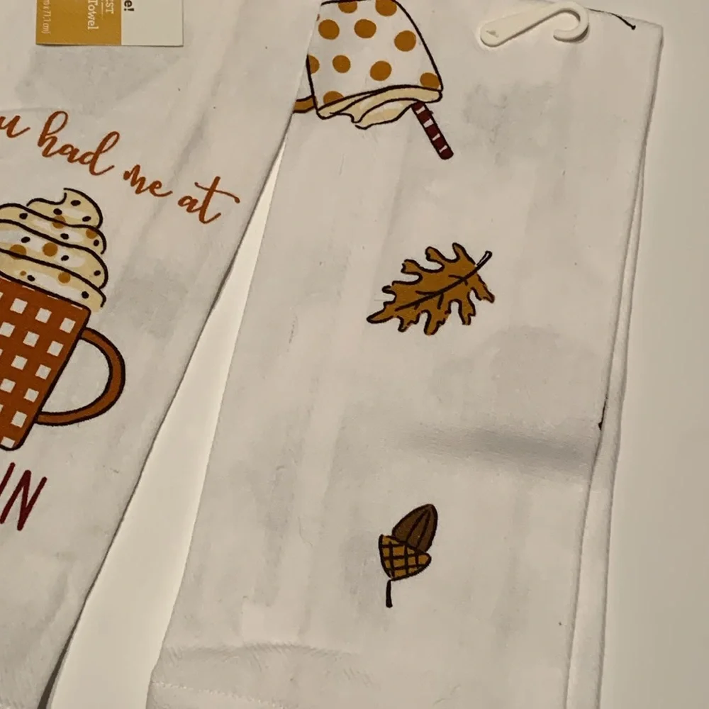 Harvest “You had me at Pumpkin Spice Latte” Kitchen Towel Set of 2